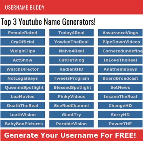 youtube user name generator.